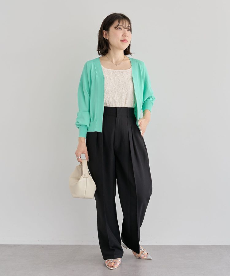 Green Parks「フロントZIPニットカーディガン」|カーディガン|