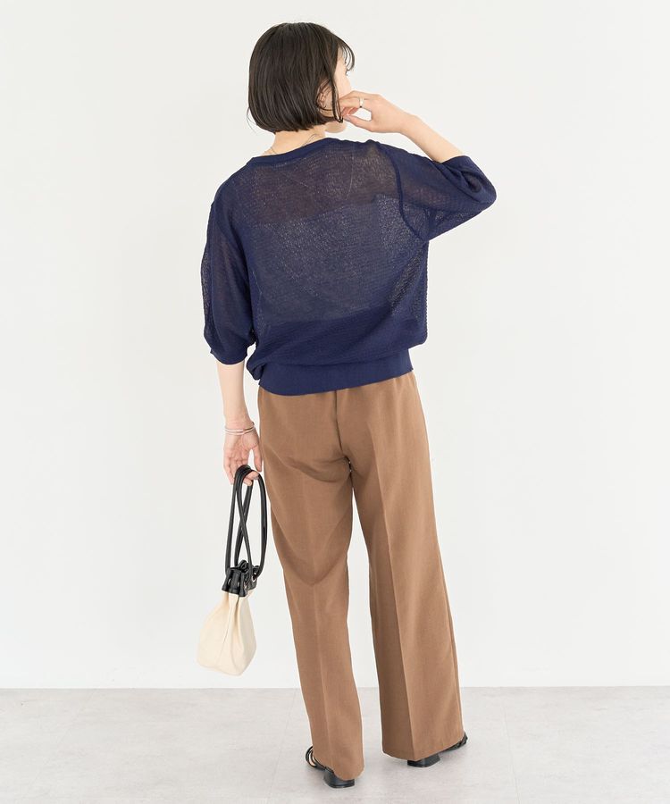 Green Parks「スキッパー半袖ニットカーディガン」|カーディガン|