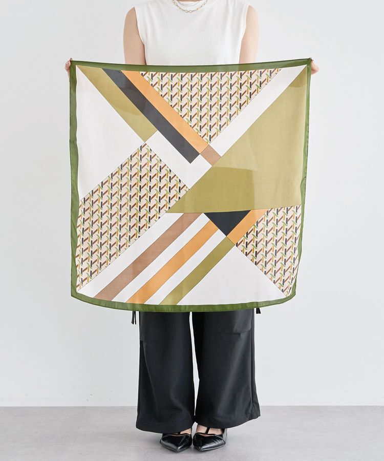 Green Parks「・ジオメトリーパターンスカーフ 70&times;70」|バンダナ・スカーフ|