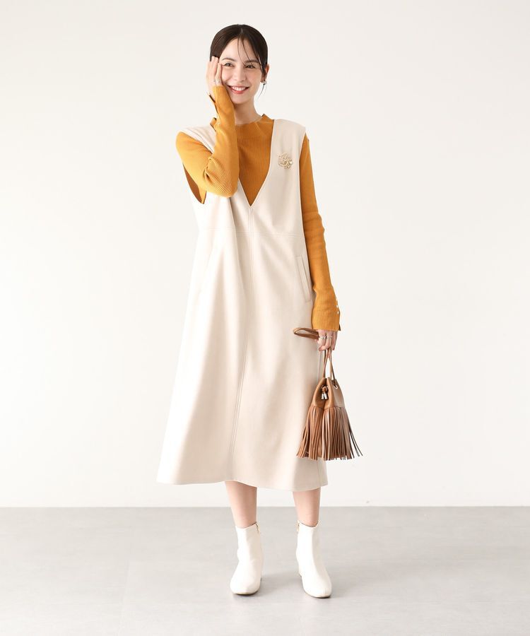 Green Parks「なめらかタッチスウェード調ジャンパースカート」|ジャンパースカート|