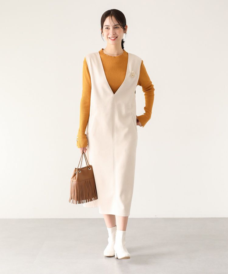 Green Parks「なめらかタッチスウェード調ジャンパースカート」|ジャンパースカート|