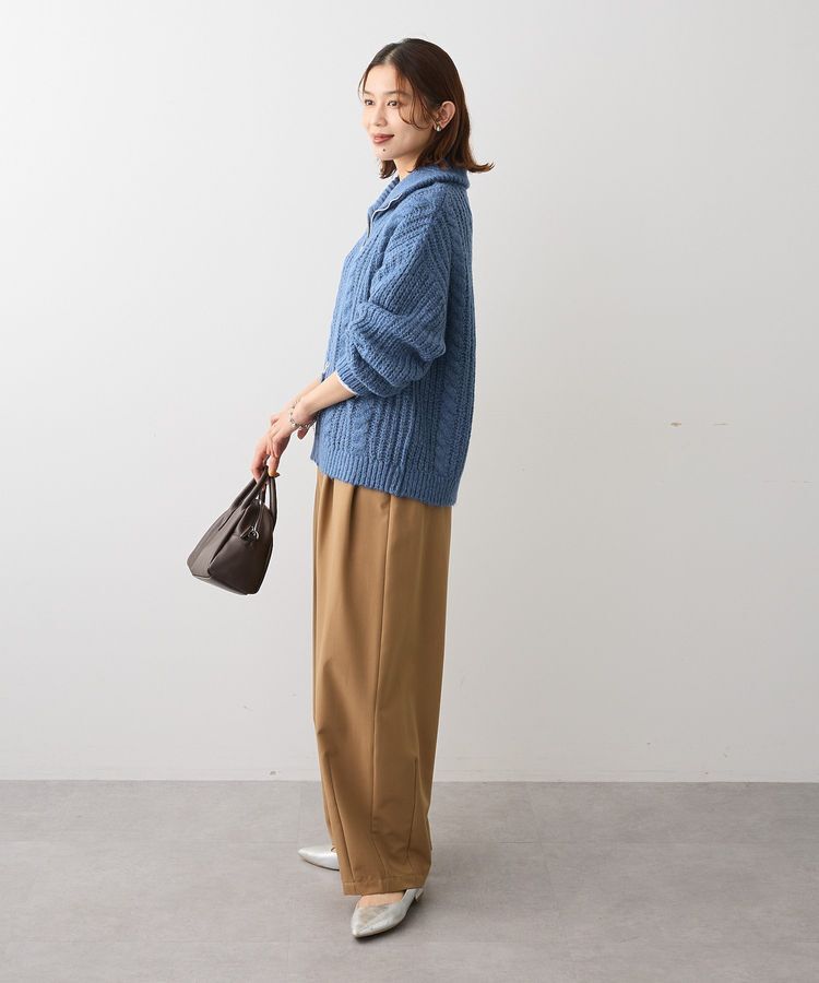 Green Parks「衿付きケーブルzipカーディガン」|カーディガン|