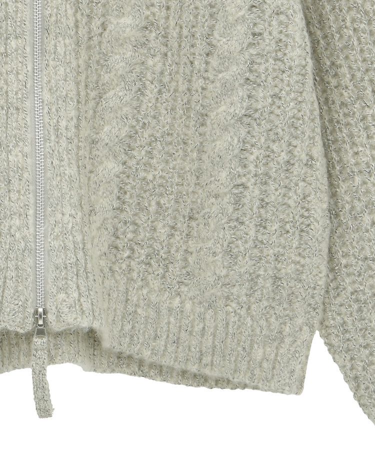 Green Parks「衿付きケーブルzipカーディガン」|カーディガン|