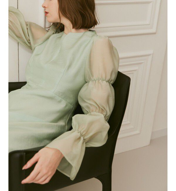 LOULOU WILLOUGHBY「【LOULOU WILLOUGHBY】ギャザーシフォンスリーブワンピース」|ワンピース|