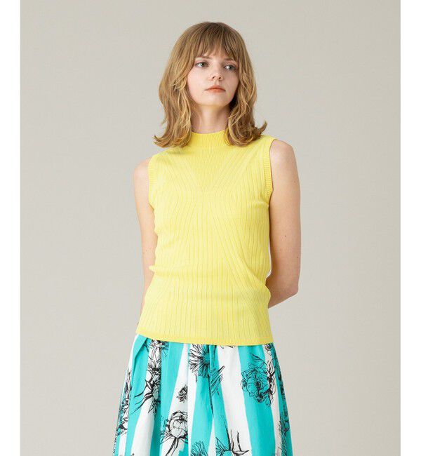 LOULOU WILLOUGHBY「【LOULOU WILLOUGHBY】リブキリカエモックネックプルオーバー」|ニット・セーター|