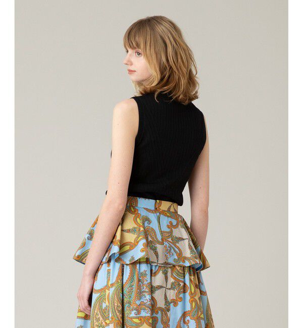 LOULOU WILLOUGHBY「【LOULOU WILLOUGHBY】リブキリカエモックネックプルオーバー」|ニット・セーター|