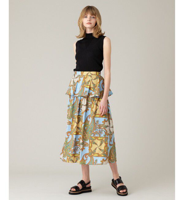 LOULOU WILLOUGHBY「【LOULOU WILLOUGHBY】リブキリカエモックネックプルオーバー」|ニット・セーター|