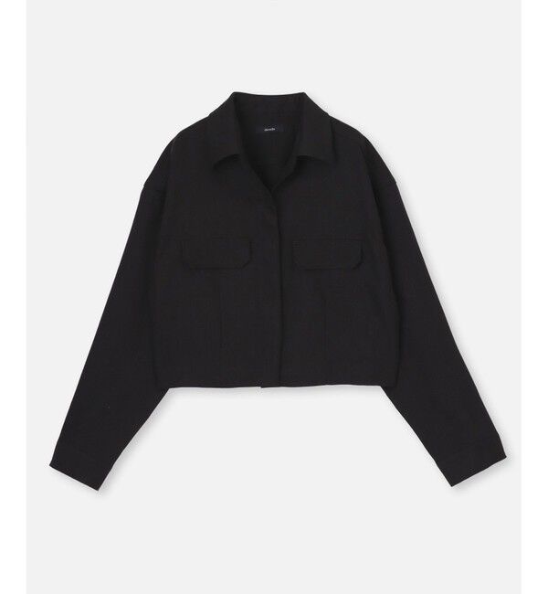 allureville「バックギャザーステンカラーブルゾン」|ブルゾン・スタジャン|ブラック