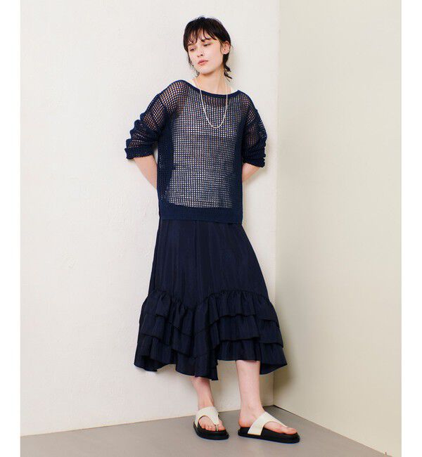 allureville「リネンコードメッシュプルオーバー」|ニット・セーター|