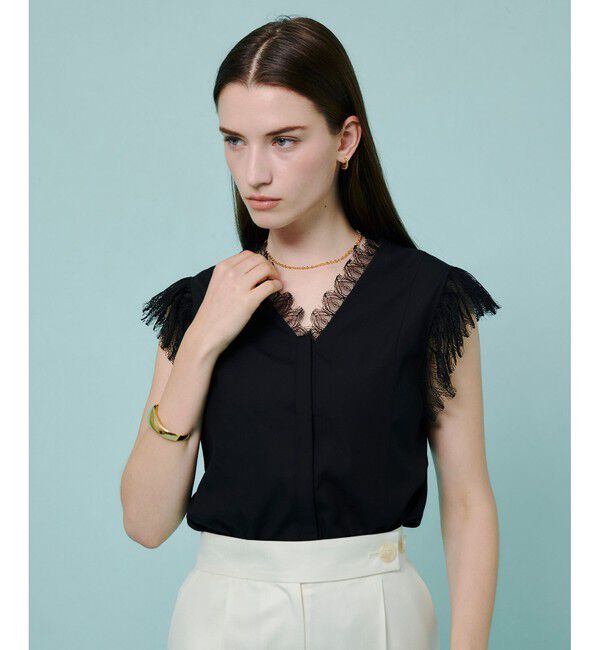 allureville「レースカラーブラウス」|シャツ・ブラウス|ブラック