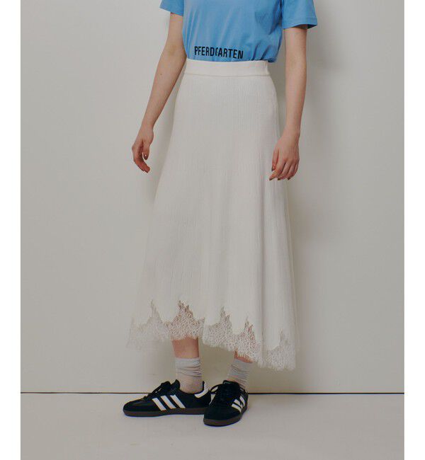 allureville「レースドッキングニットスカート」|スカート|