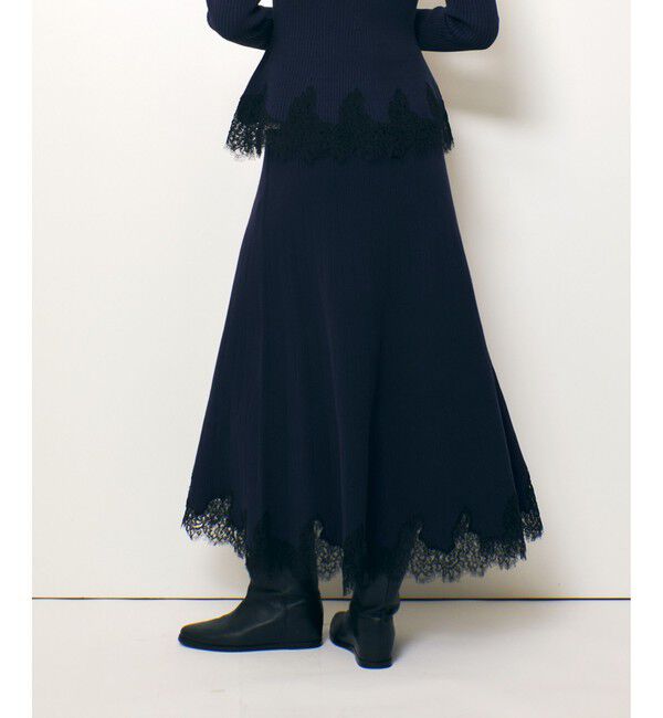 allureville「レースドッキングニットスカート」|スカート|