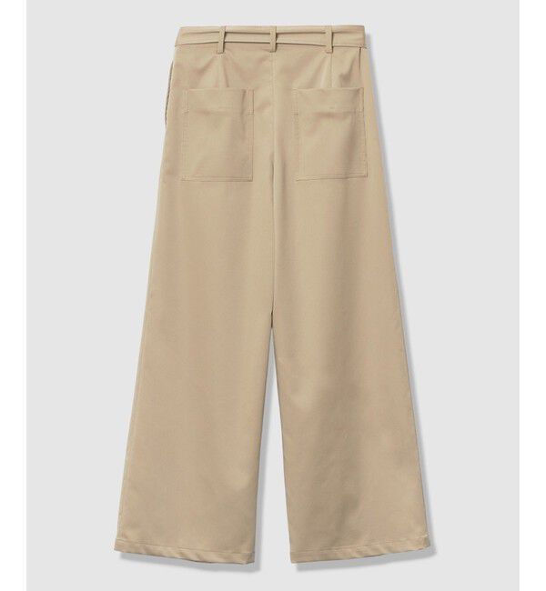 allureville「サテンストレッチベルテッドパンツ」|チノ|