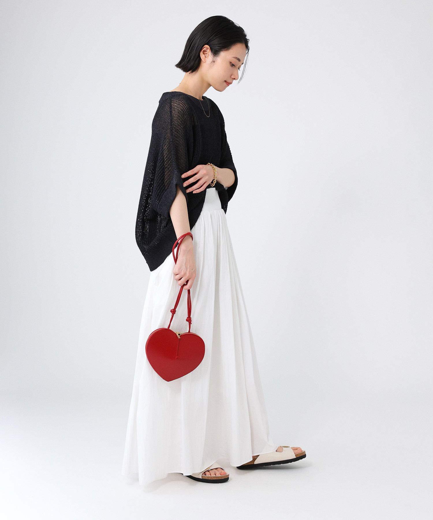 BABYLONE「ペーパーフレンチ袖プルオーバー」|ニット・セーター|