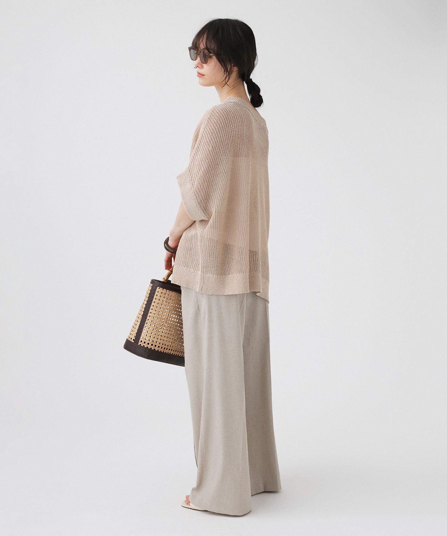 BABYLONE「ペーパーフレンチ袖プルオーバー」|ニット・セーター|