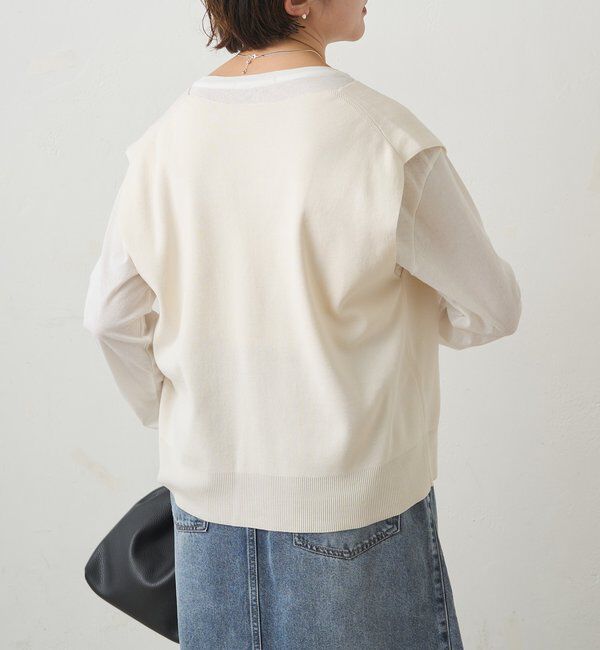  「【手洗い可能】ミラノリブニットジレベスト」|ニット・セーター|