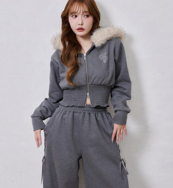  「【セットアップ可能】レースアップカットパンツ」|その他|