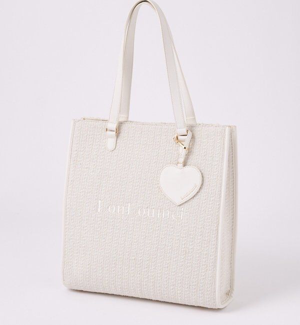  「【LouLoumei】ハートチャーム付きキャリーオントート/自立可能/推し活」|その他|アイボリー
