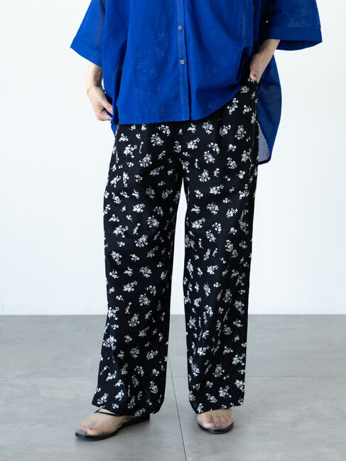 Lugnoncure「無地/柄アソート綿麻パンツ」|その他|ブラック