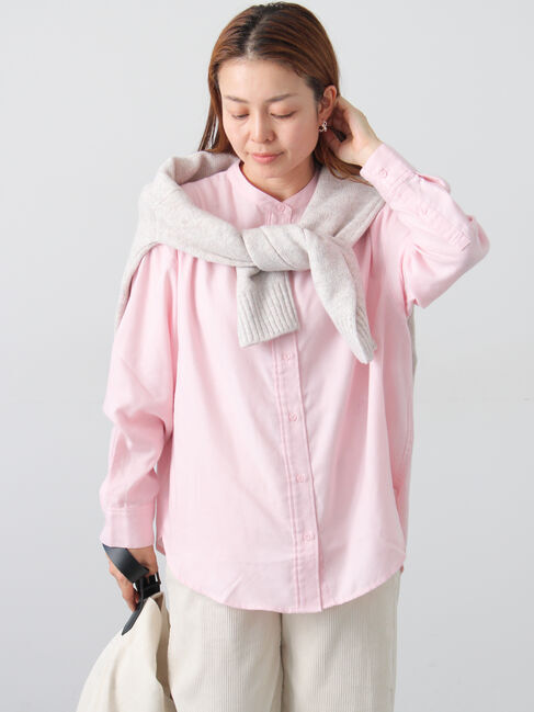 Lugnoncure「刺繍入りバンドカラーシャツ」|シャツ・ブラウス|