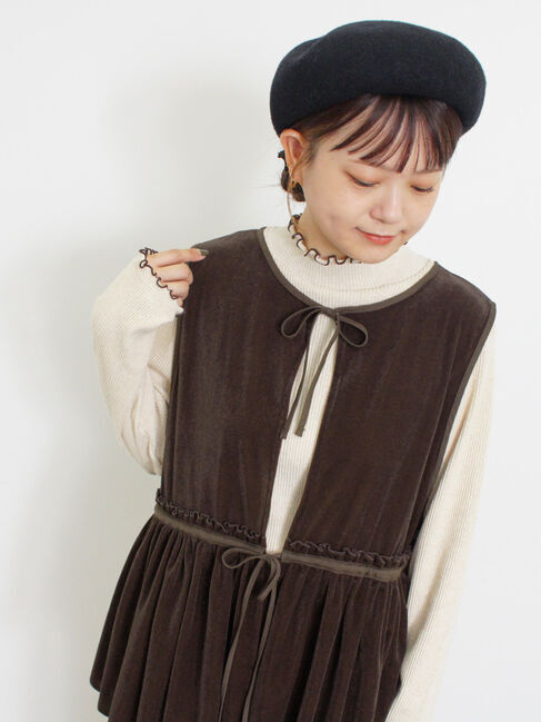 Samansa Mos2「透けベロア前後2WAYベスト」|ダウンベスト・ベスト|