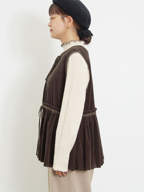 Samansa Mos2「透けベロア前後2WAYベスト」|ダウンベスト・ベスト|