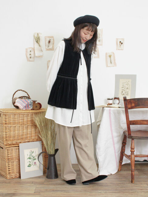 Samansa Mos2「透けベロア前後2WAYベスト」|ダウンベスト・ベスト|