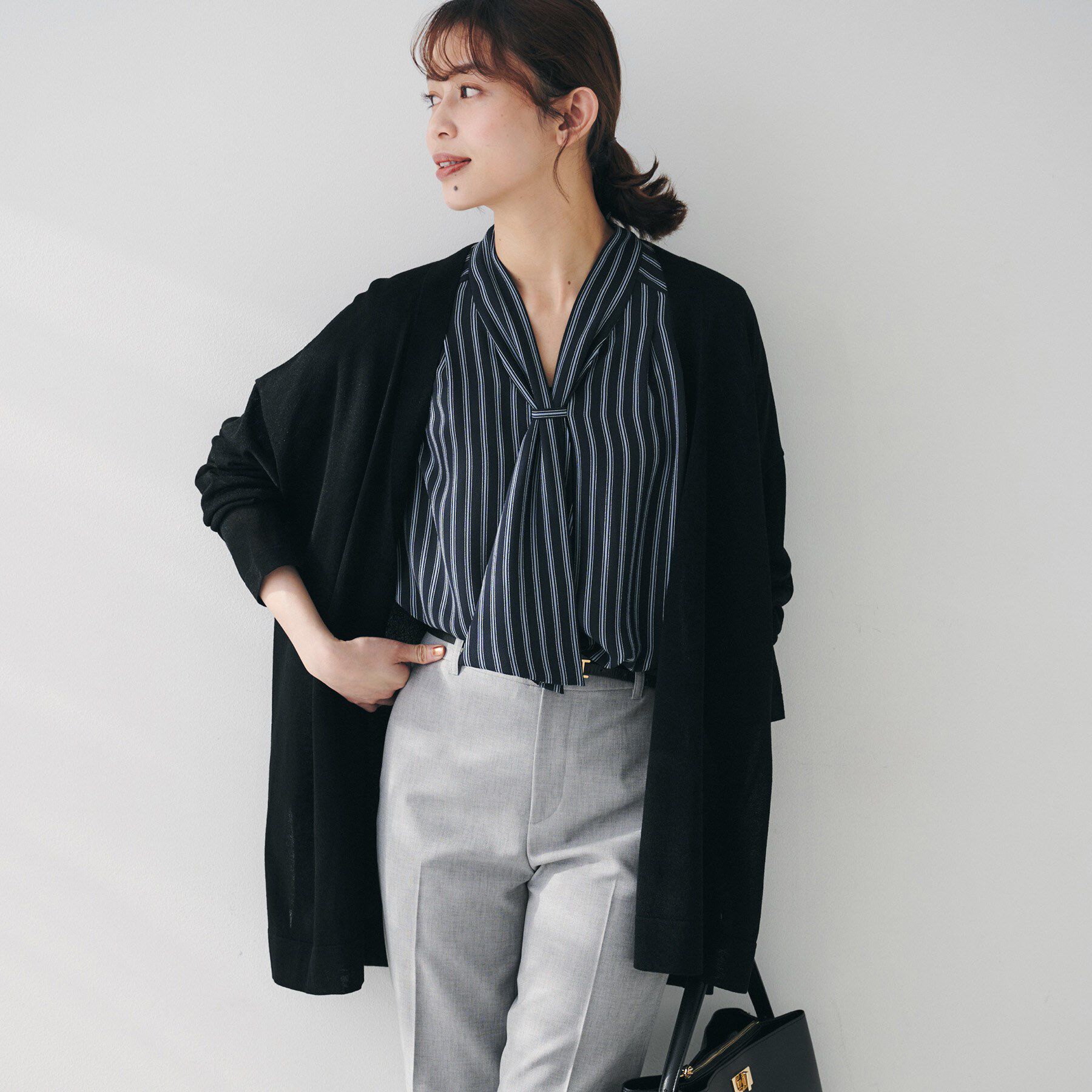 UNTITLED「【ゆったり/ロング】シアーカーディガン」|カーディガン|ブラック(019)