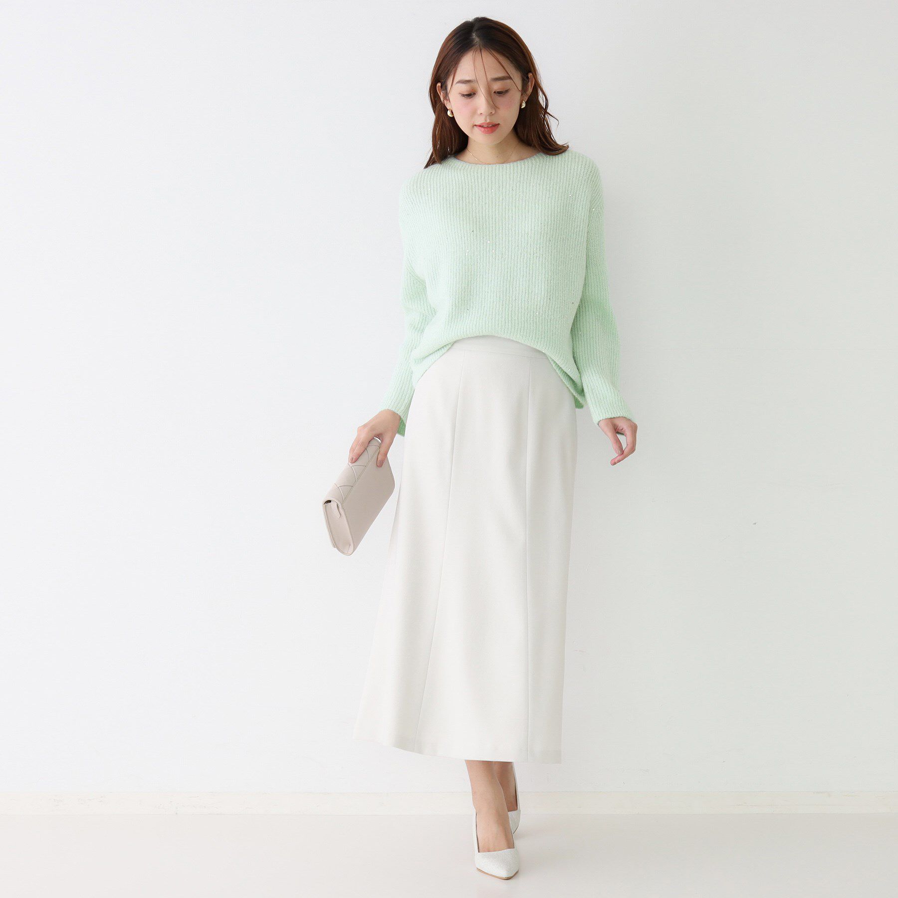 COUP DE CHANCE「【手洗い可】スパンコール付ニットトップス」|ニット・セーター|