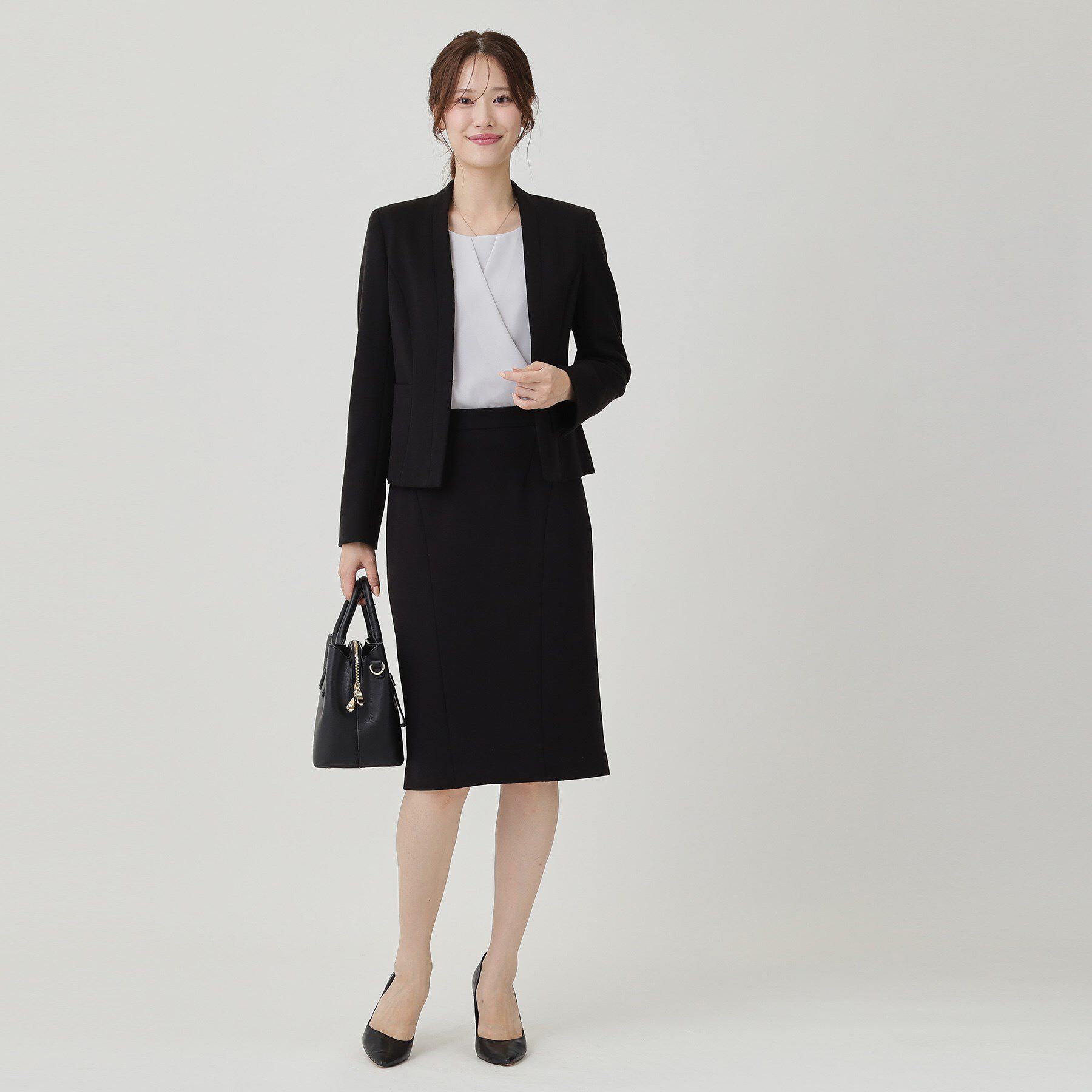 COUP DE CHANCE「【日本製／セットアップ可】ジャージ素材のカラーレスジャケット」|ノーカラージャケット|