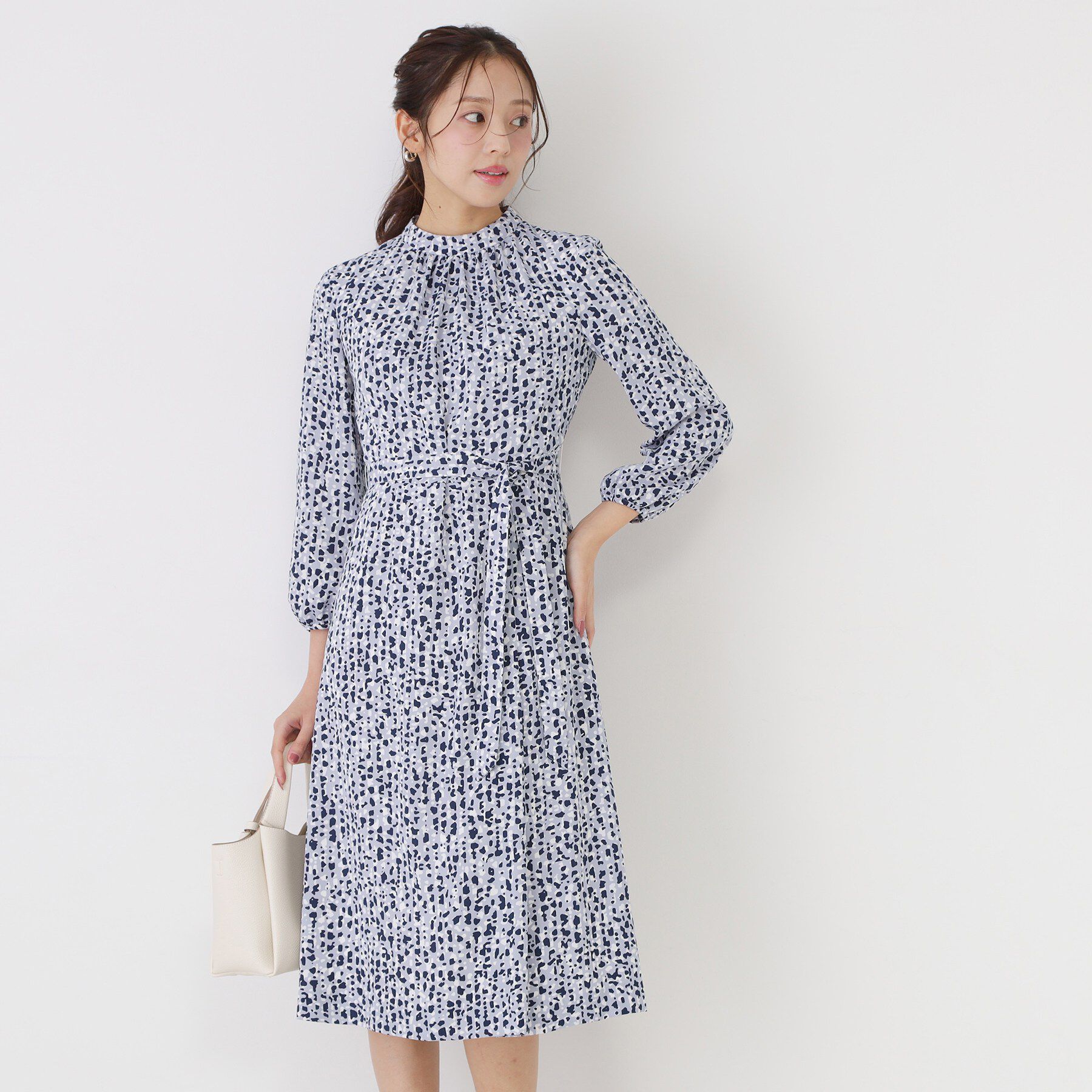 COUP DE CHANCE「【手洗い可／日本製】幾何柄エレガントワンピース」|ワンピース|