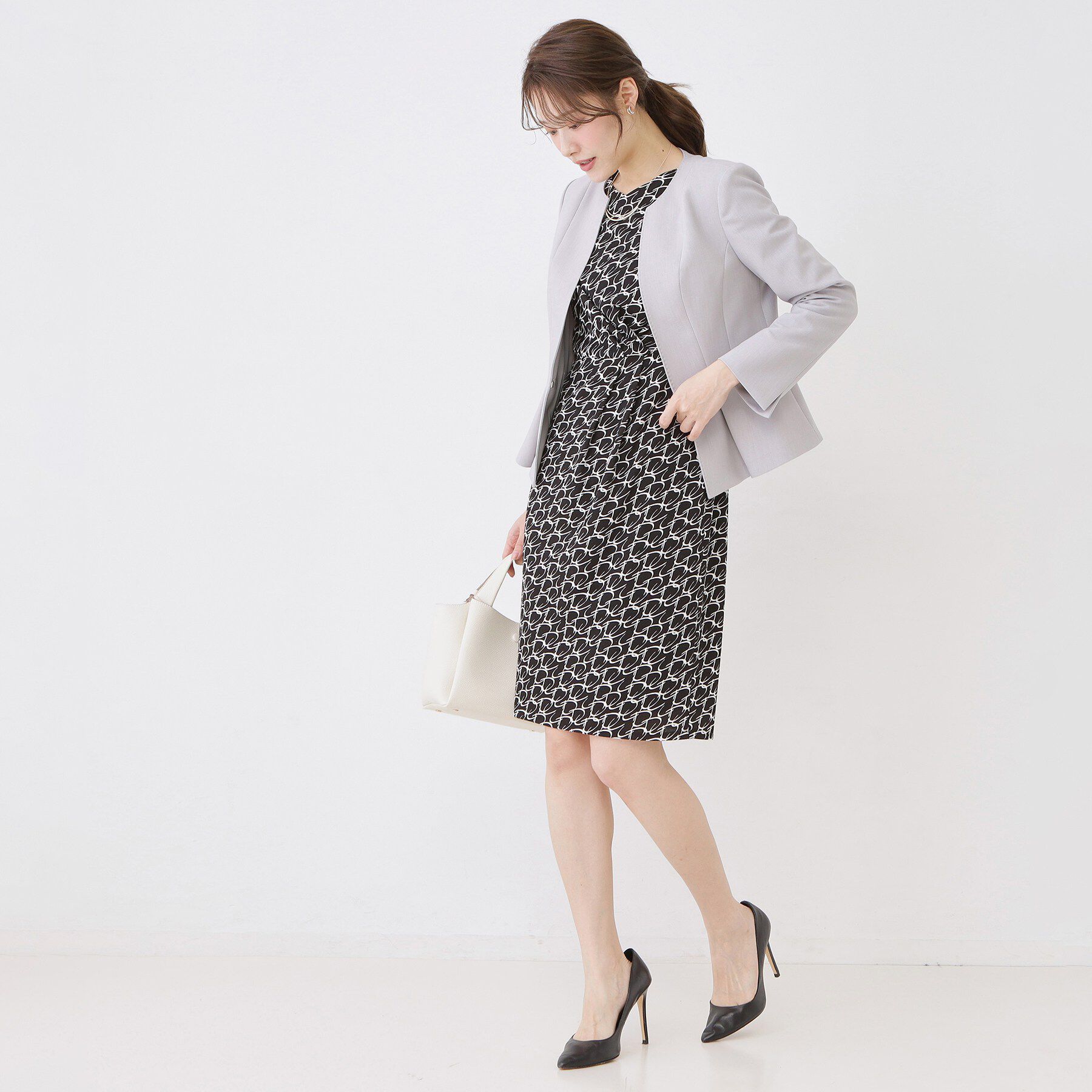 COUP DE CHANCE「【手洗い可／日本製】ジオメトリック柄タイトワンピース」|ワンピース|