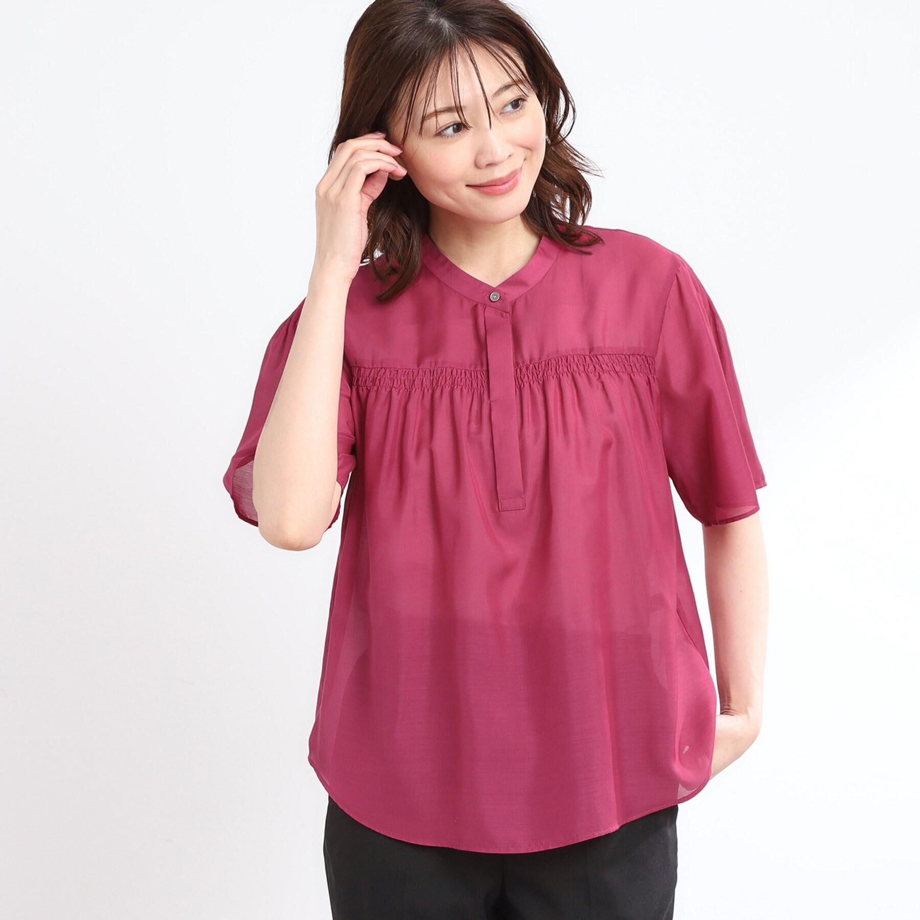 Reflect「【選べる5色◎／マシンウォッシュ可】シャーリングデザインブラウス」|シャツ・ブラウス|