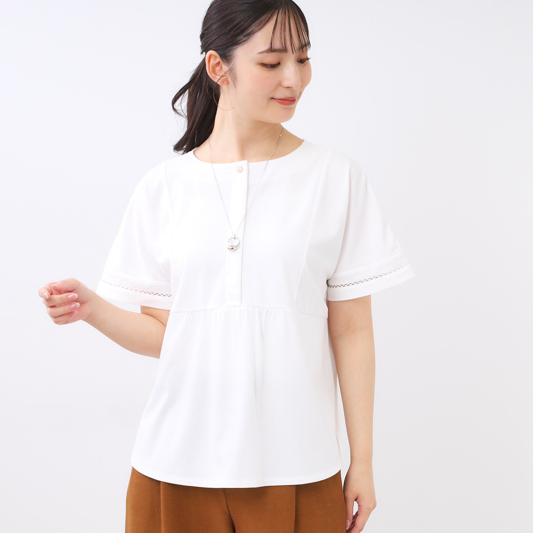 Reflect「【前後で着られる2WAY◎】プルオーバージャージ」|Tシャツ・カットソー|オフホワイト(003