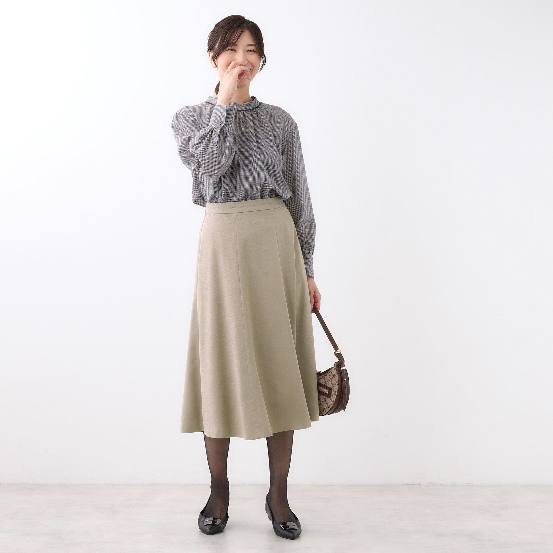 Reflect「【ジャケット合わせにぴったり◎】スエードライクフレアスカート」|スカート|