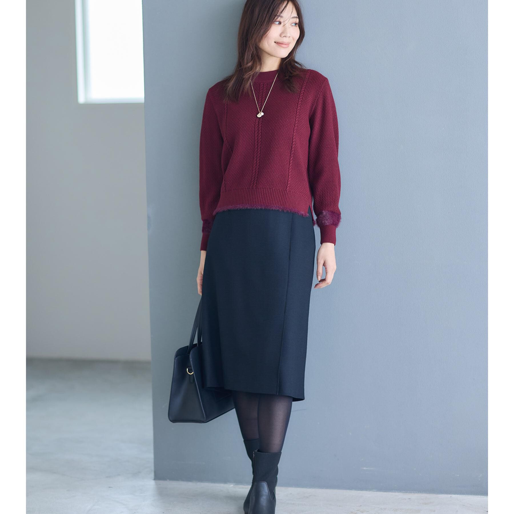 Reflect「【ほんのりラメ感◎】ケーブル柄ニット」|ニット・セーター|