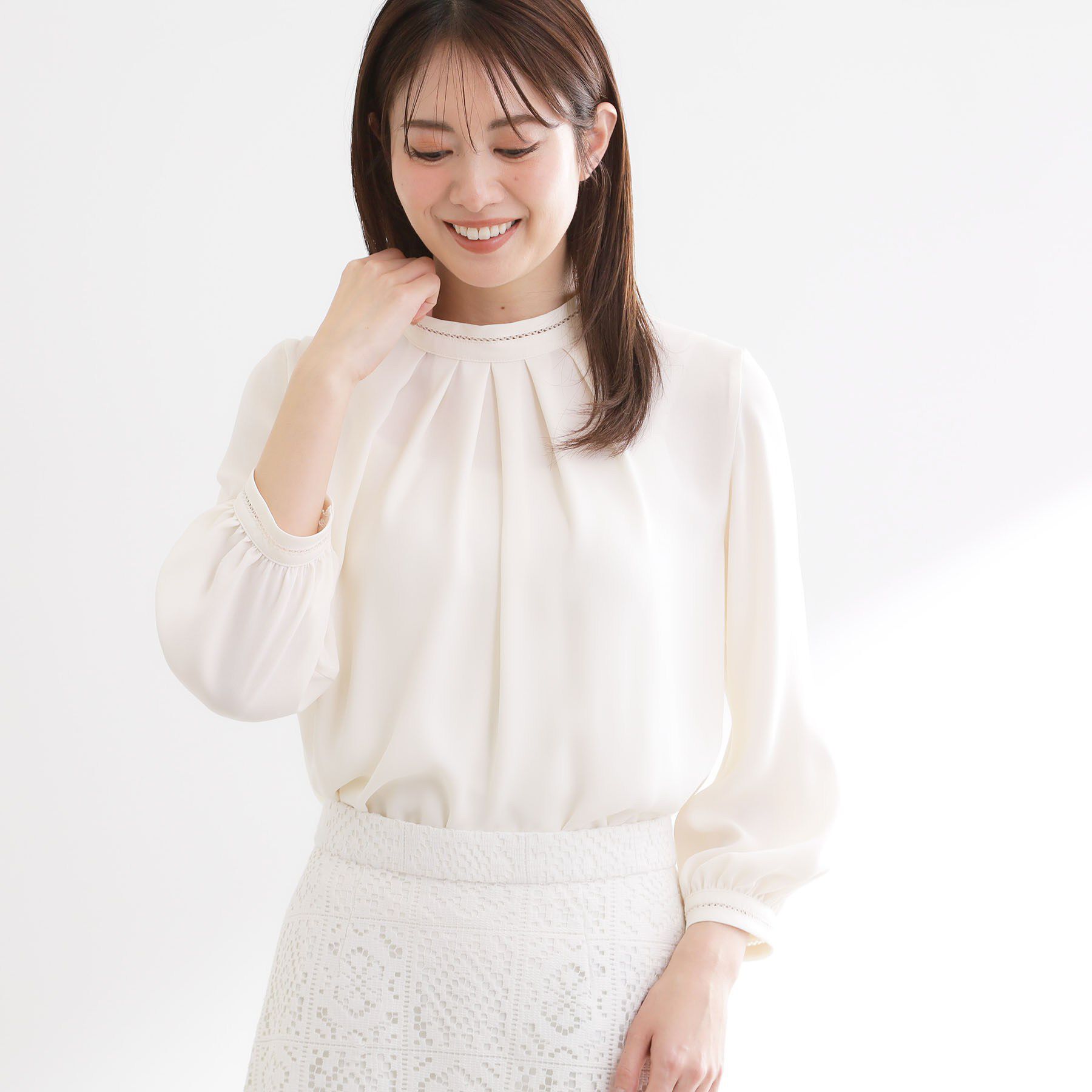 Reflect「タックスタンドカラーブラウス」|シャツ・ブラウス|