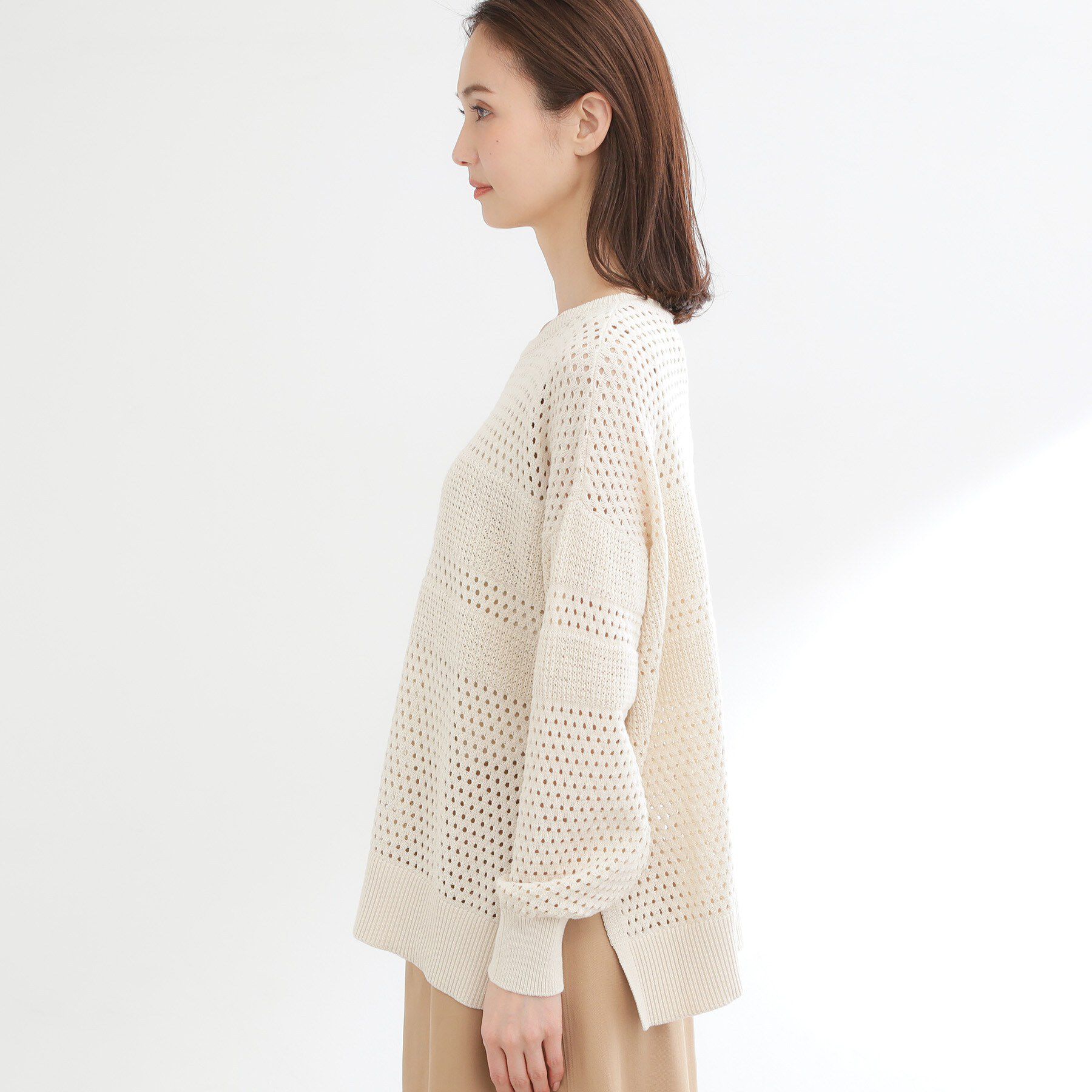 Reflect「【レイヤードにおすすめ◎】メッシュ風ドライタッチニット」|ニット・セーター|