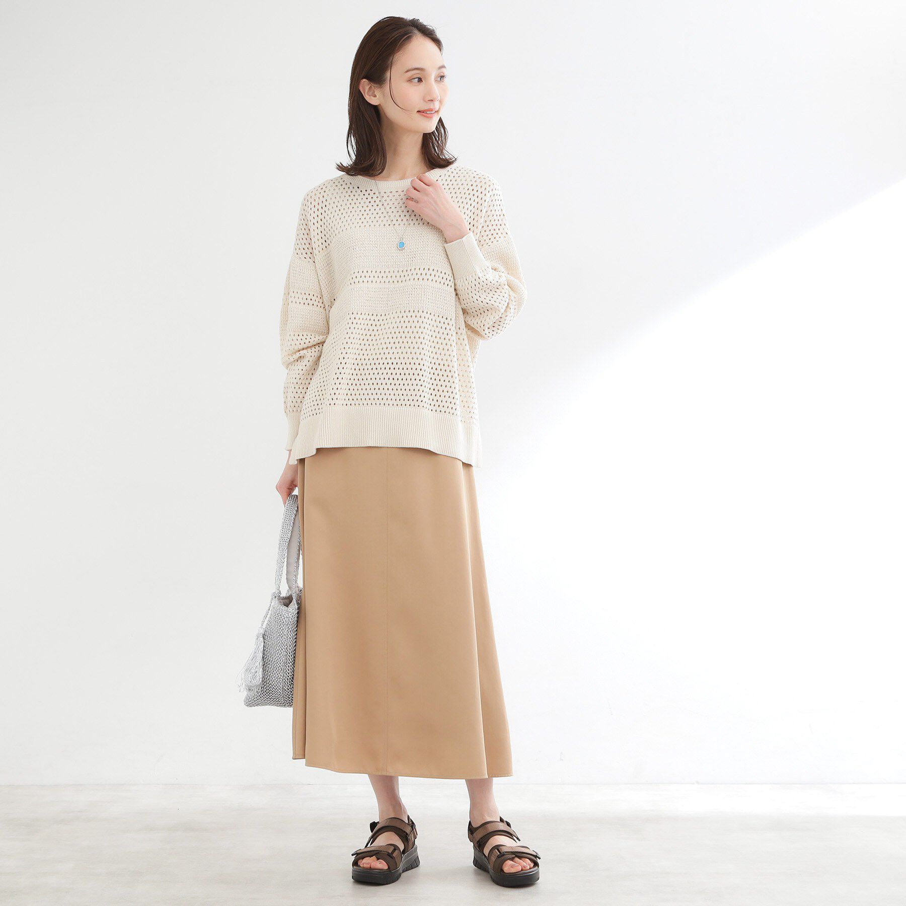 Reflect「【レイヤードにおすすめ◎】メッシュ風ドライタッチニット」|ニット・セーター|