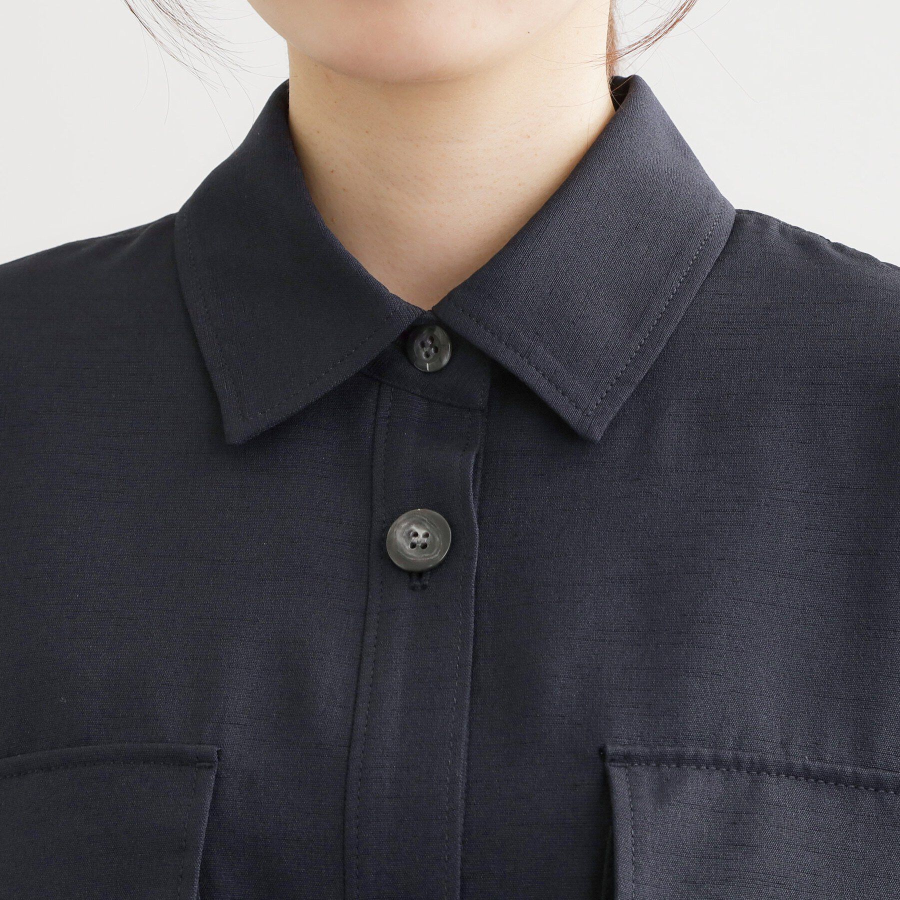 Reflect「リネンライクシャツブルゾン」|ブルゾン・スタジャン|