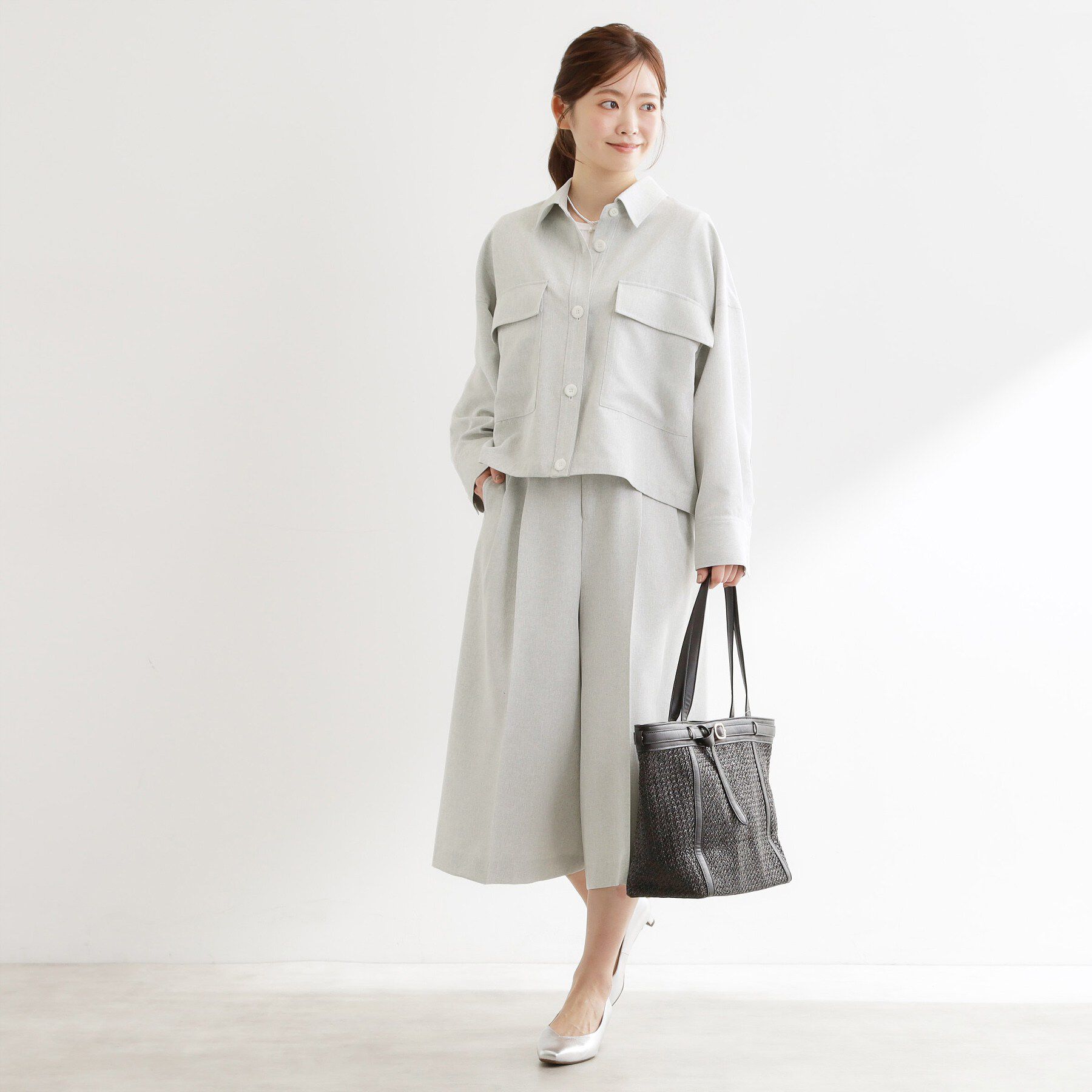 Reflect「リネンライクシャツブルゾン」|ブルゾン・スタジャン|