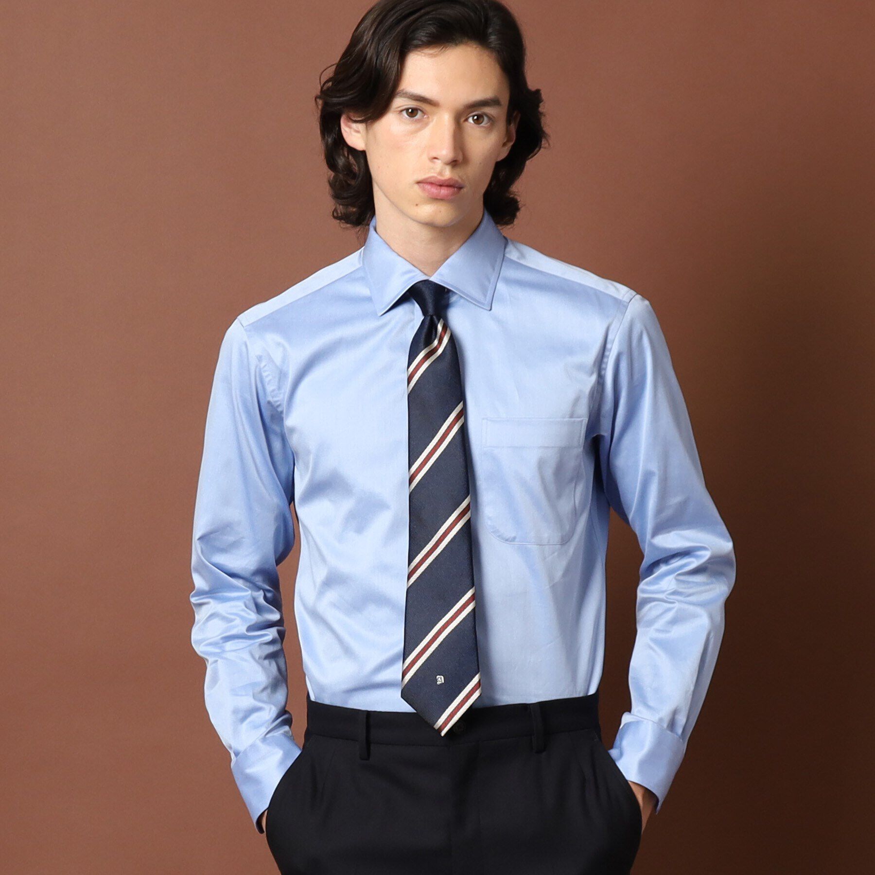 DRESSTERIOR「100／2 ワイドカラーシャツ」|シャツ・ブラウス|