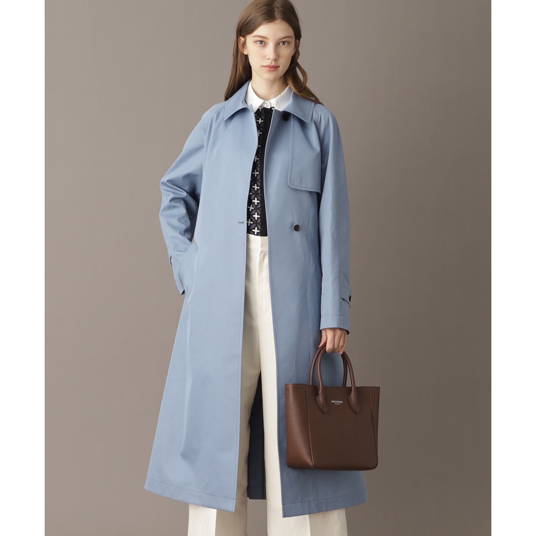 DRESSTERIOR「【ウォッシャブル/美シルエット】ライトトレンチコート」|トレンチコート|ブルー(091)
