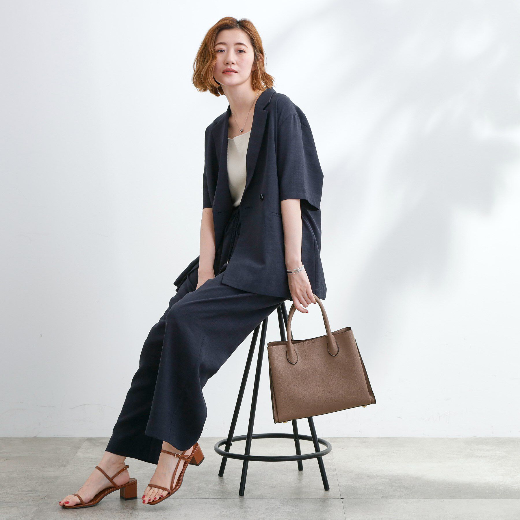 grove「【人間工学】中仕切りバイカラー2WAYトート」|トートバッグ|