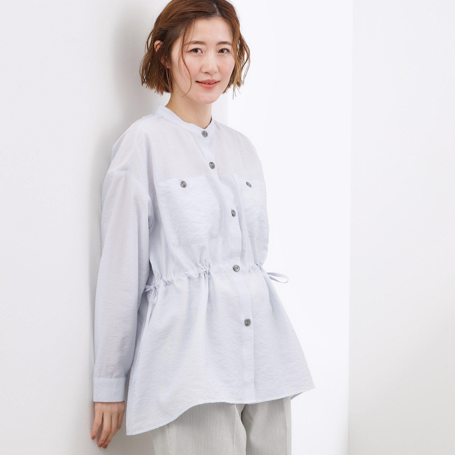 grove「【貴島明日香さん着用/体型カバー】洗えるシアーサファリシャツジャケット」|シャツ・ブラウス|