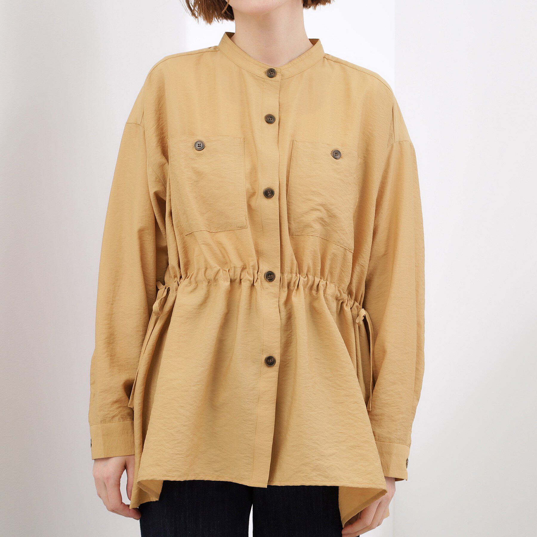 grove「【貴島明日香さん着用/体型カバー】洗えるシアーサファリシャツジャケット」|シャツ・ブラウス|