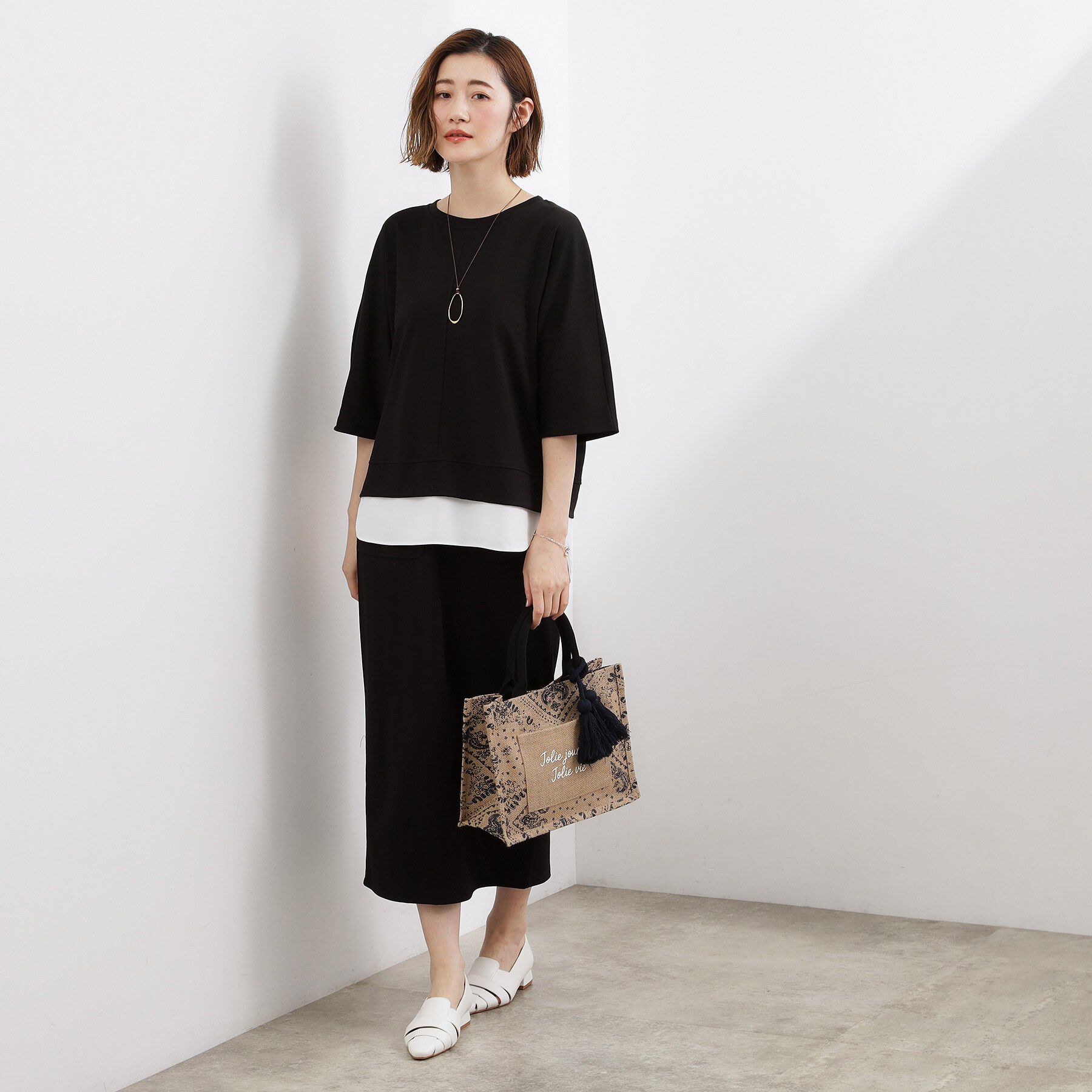 grove「【時短コーデ】シルキーポンチレイヤード風セットアップ」|スーツ|