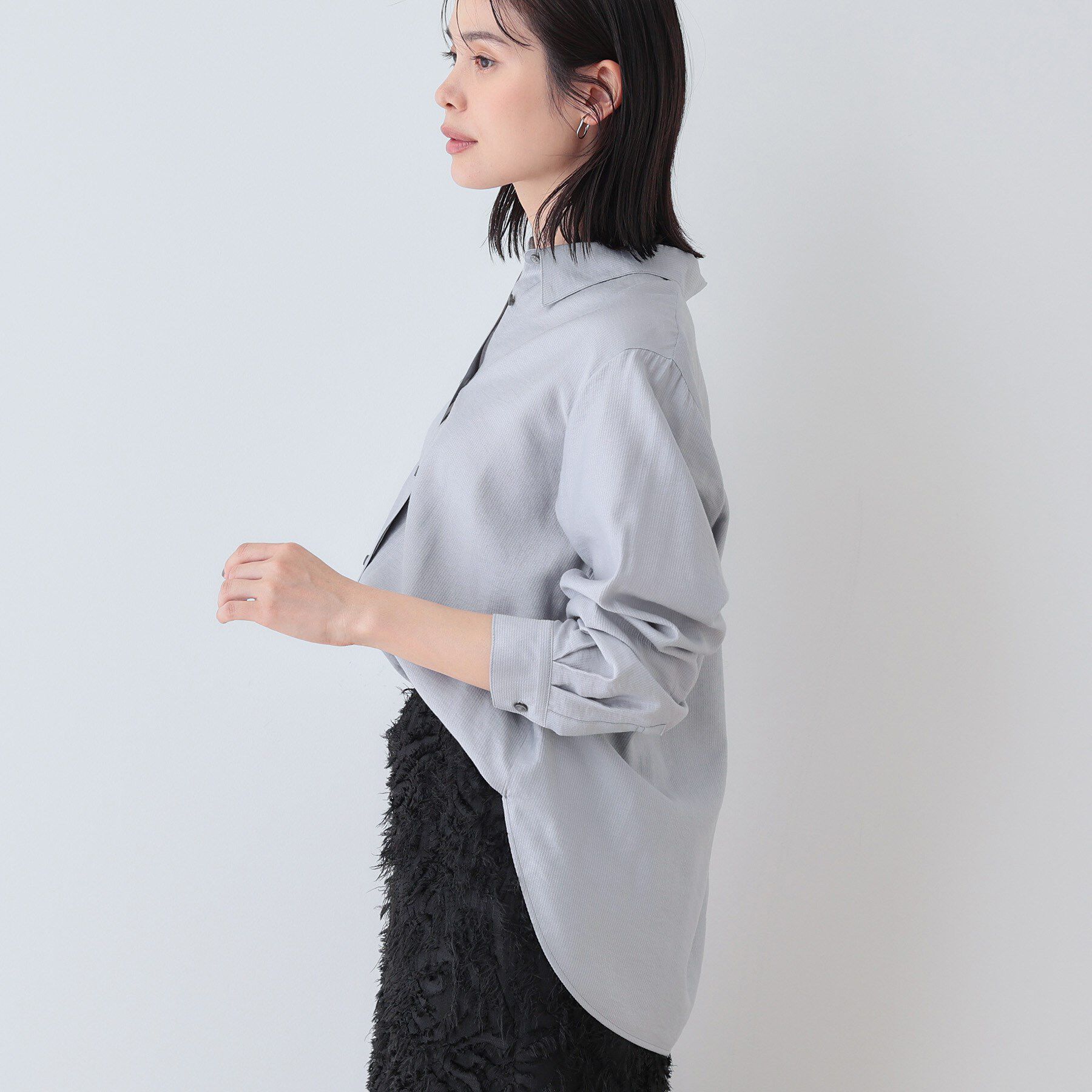 INDIVI「【洗える／シアー】ドビーストライプシャツ」|シャツ・ブラウス|