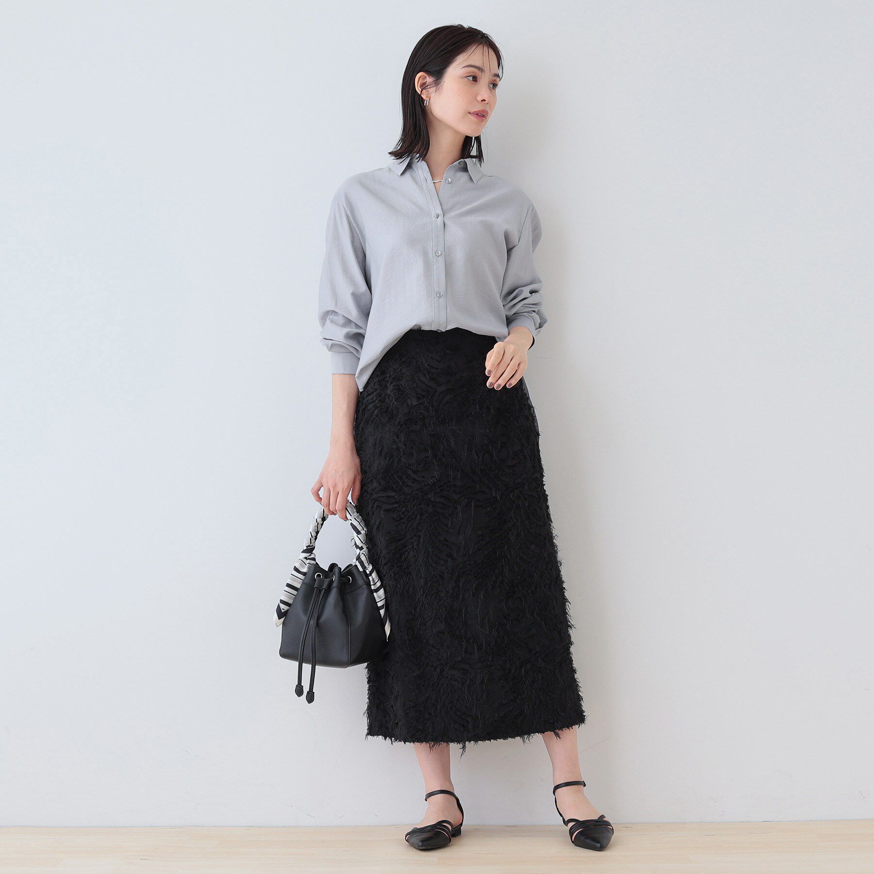 INDIVI「【洗える／シアー】ドビーストライプシャツ」|シャツ・ブラウス|