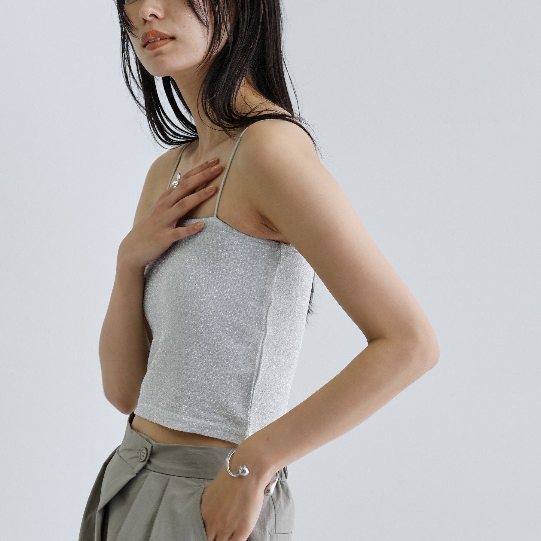 GALLEST「【一部店舗限定】カップ付きラメキャミソール」|キャミソール|